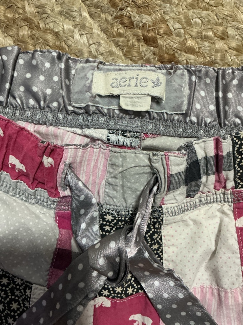 aerie Pink, White & Black Patchwork Lounge Pants - Picture 2 of 3
